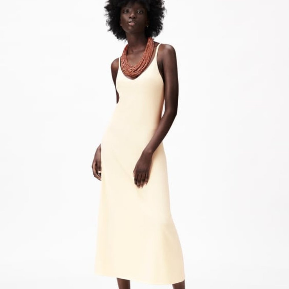 NWT Zara Cream Knit Midi Dress sz M